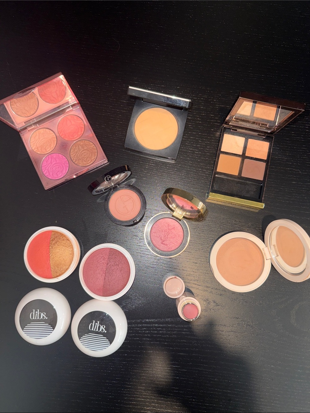 Blush, powder, and bronzer set (Ysl, dibs, Westman, tom ford, Armani, by Terry)
